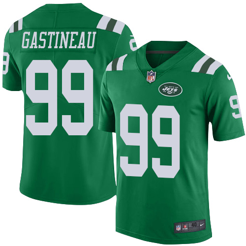 Men's Elite Mark Gastineau Nike Jersey Green - #99 Rush NFL New York Jets